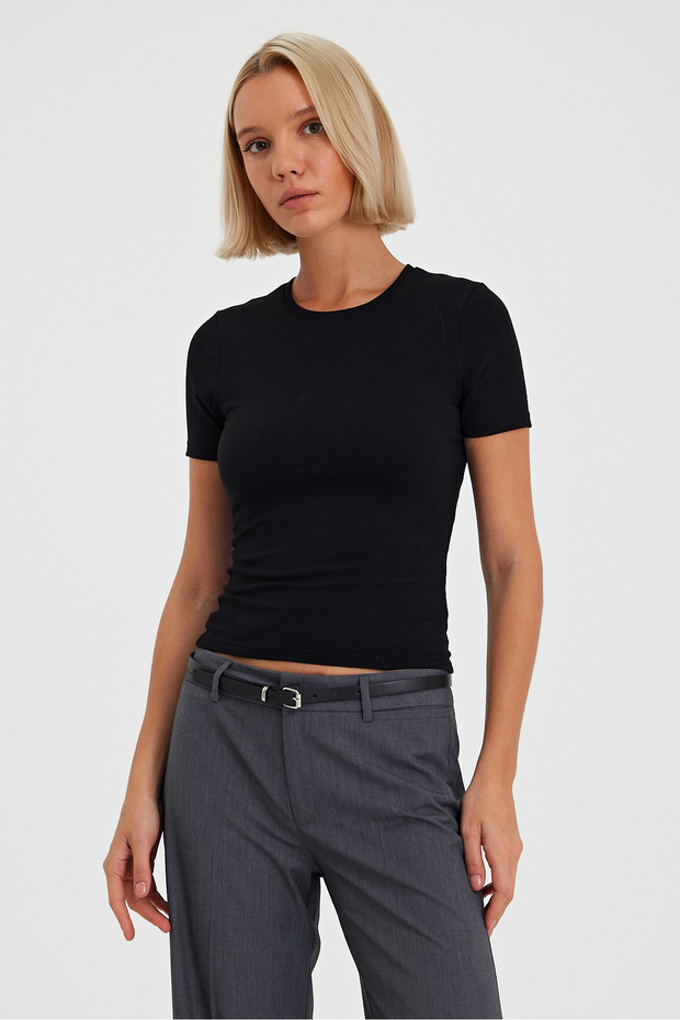 Crew Neck Short Sleeve Women's Bodysuit