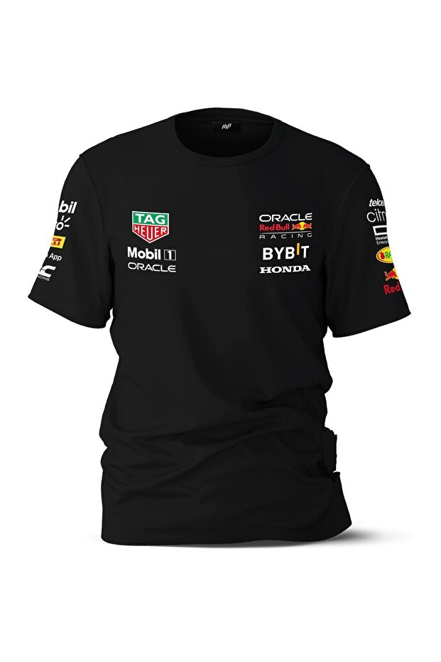 Genel Markalar 2023 Red Bull Racing F1 Team Takım T-shirt Unisex Oversize Bisiklet Yaka