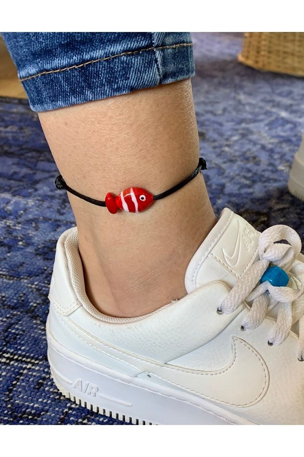 Murano Glass Beaded Fish Anklet