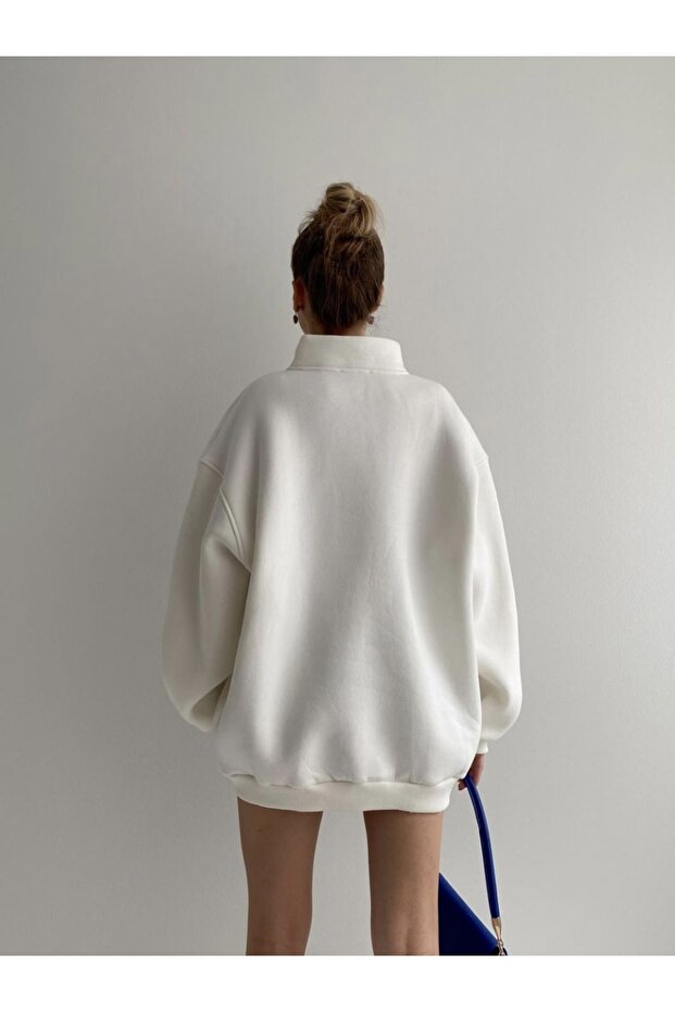 NYC NAKIŞLI FERMUARLI SWEATSHİRT - 8