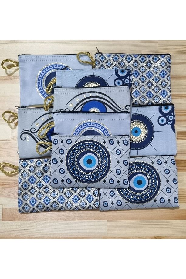 BEZ CÜZDAN 10 ADET HEDİYELİK CÜZDAN NAZAR DESEN KÜÇÜK CÜZDAN 10X15CM EL CÜZDAN PARA CÜZDAN - 3