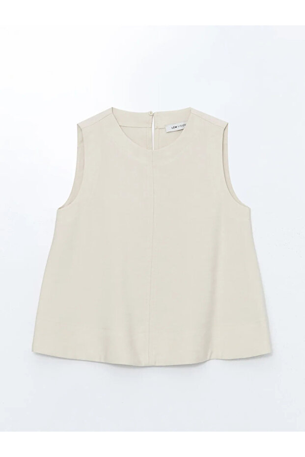 LCW Vision Bej Bisiklet Yaka Kadın Bluz - 1