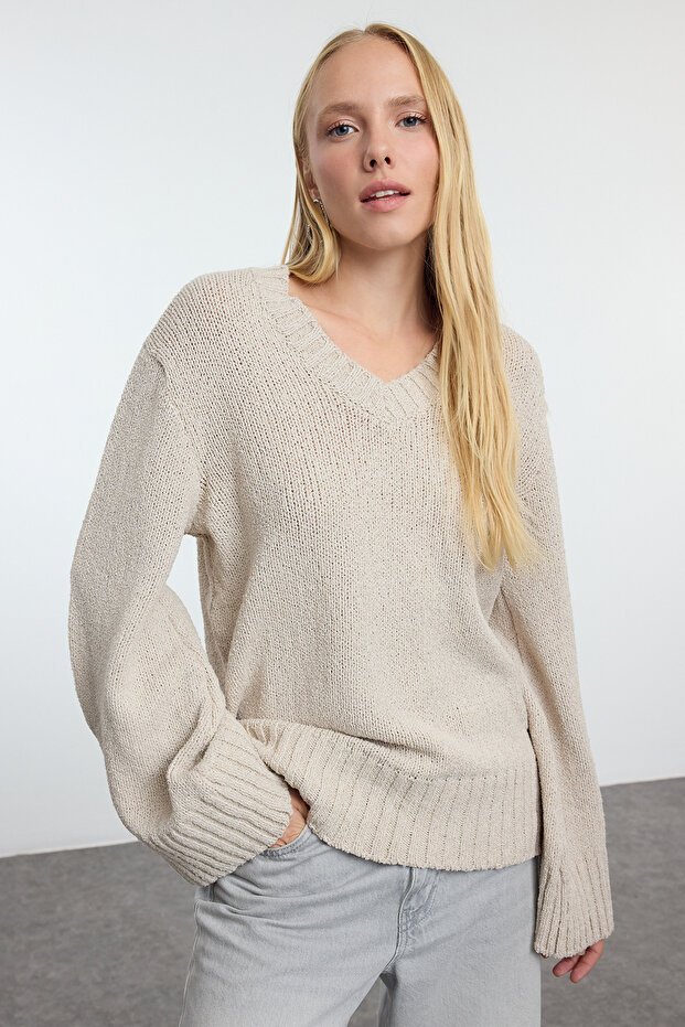 Taş More Sustainable Geniş Kalıp Basic Triko Kazak TWOAW25KZ00304