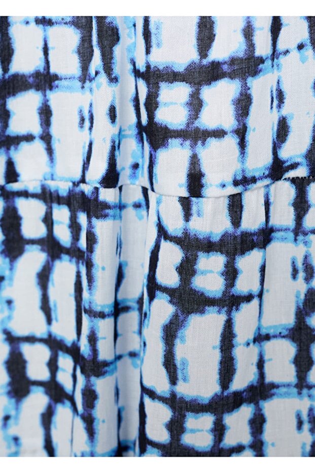 Batik Desenli Elbise - 4