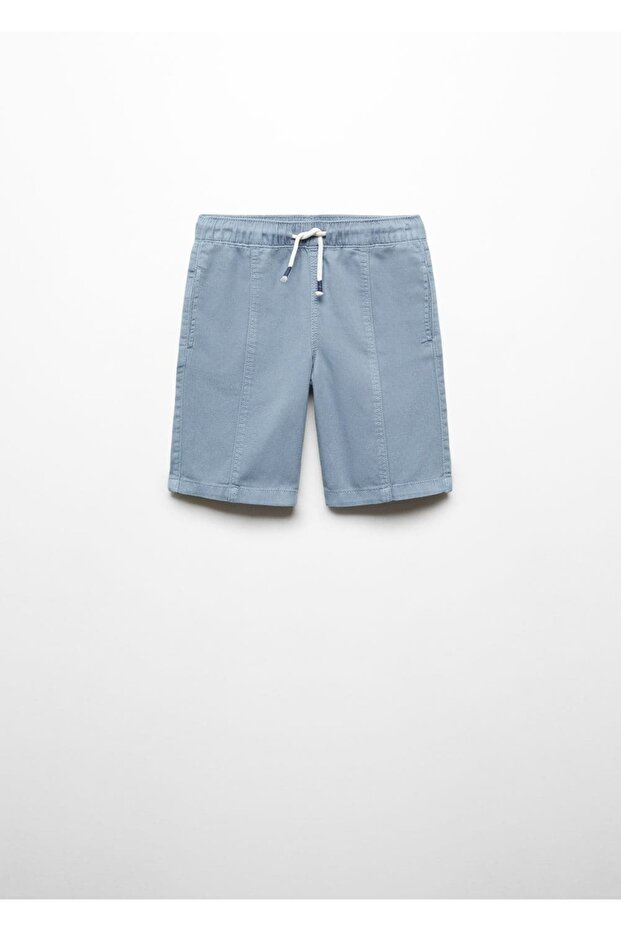 Beli elastik pamuklu şort - 1