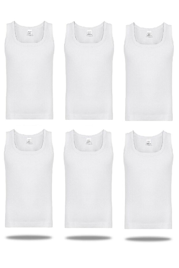 Boy's Cotton Ribbed Classic Colored Undershirt 6 Pcs -201
