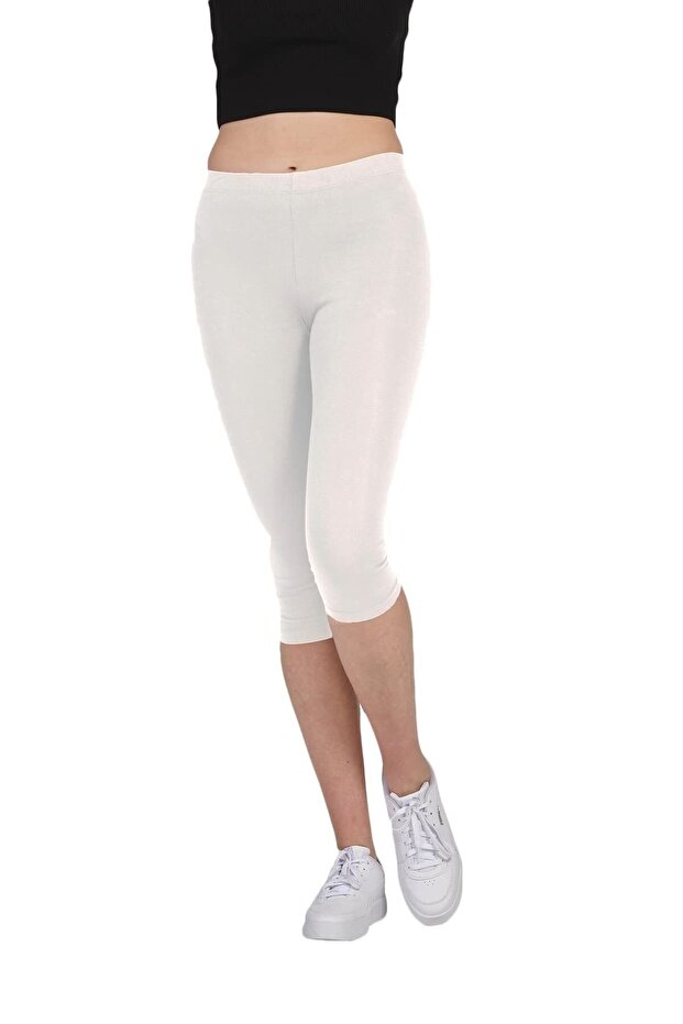 Girl's Cotton Bicycle Length Colorful Above Knee Lycra Tights - 8002