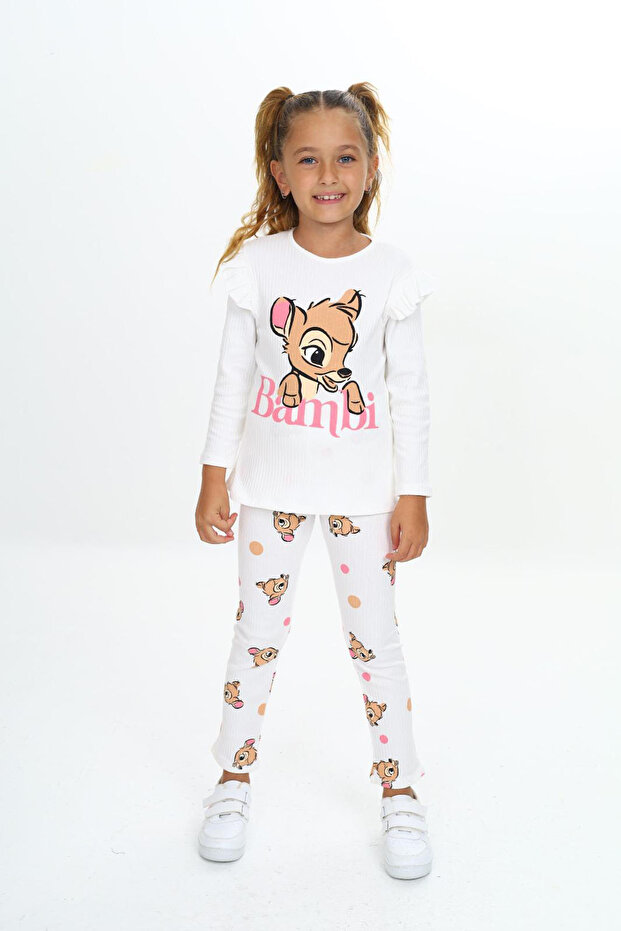 Girl's Set with Ruffles on the Shoulder and Tights