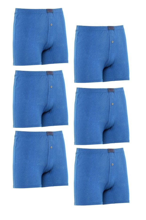 Boy's Cotton Single Jersey Colored Cuffed Boxers 6 Pcs -235