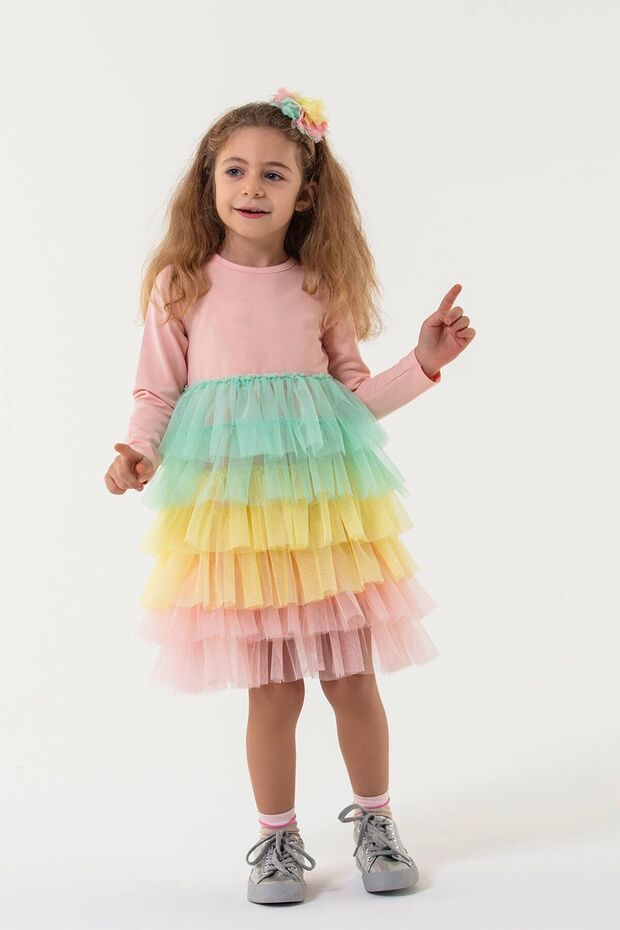 Rainbow Tutu Elbise Pembe - 3