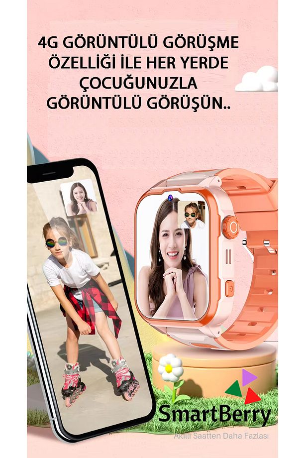 Z50 Görüntülü Görüşme Gps Wıfı Net Konum Gizli Dinleme Akıllı Çocuk Takip Saati Sim Kartlı - Mavi - 5