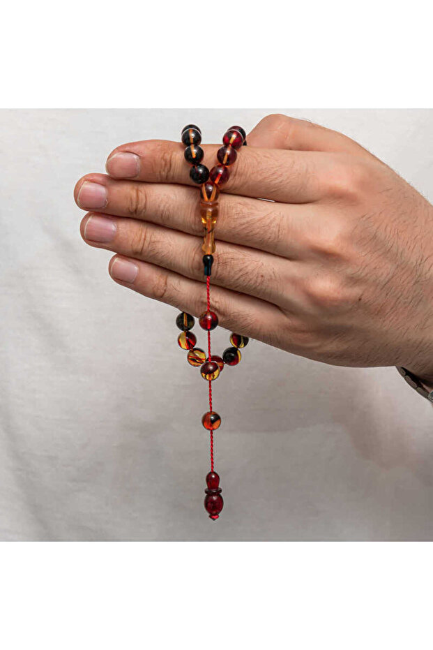 Pressed Amber Prayer Beads