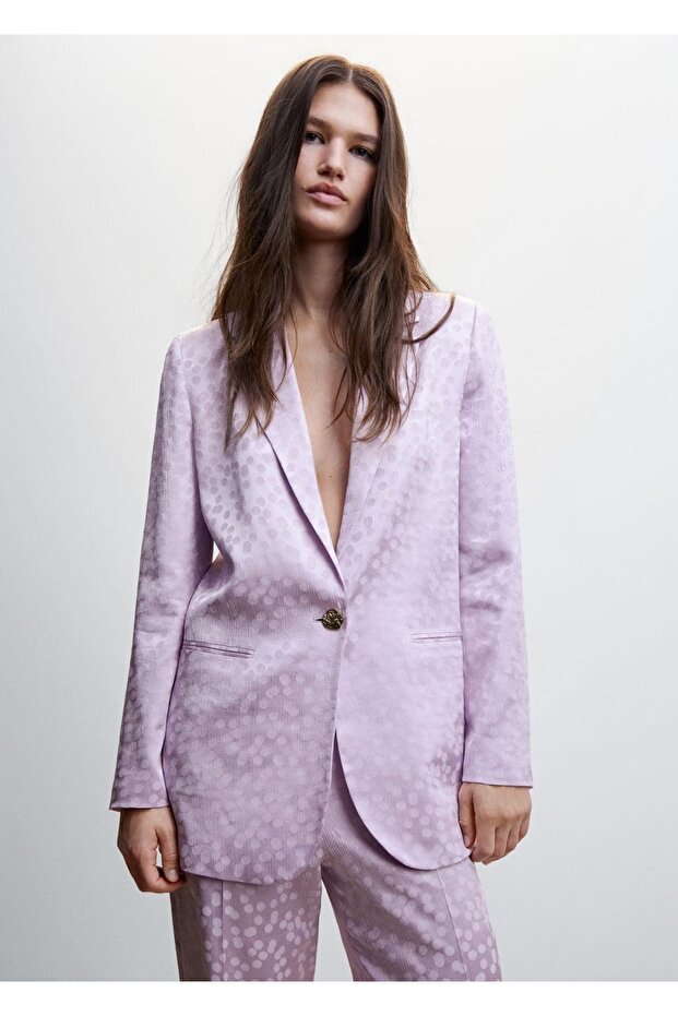 سترة من الساتان باللون الرمادي والبني - 1