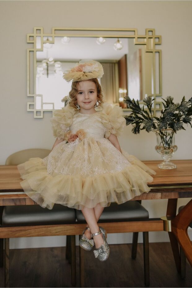 Special Design Girls' Formal Dress with Crown Accessory Graduation Dress