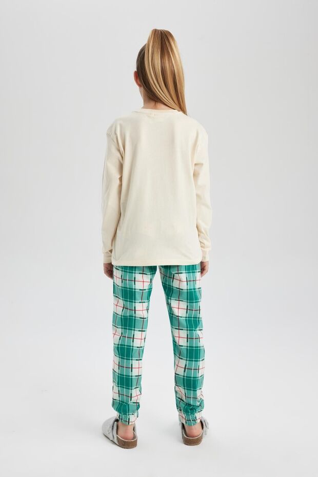 Kız Çocuk Snoopy Yılbaşı Temalı Uzun Kollu Pijama Takımı B7301a823wn - 6
