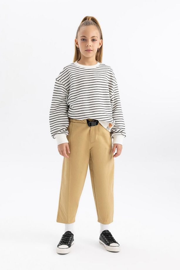 Kız Çocuk Slouchy Fit Düz Paça Gabardin Pantolon A9606a823wn - 4