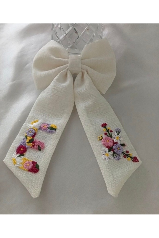 Embroidery Detailed Bow and Children's Buckle
