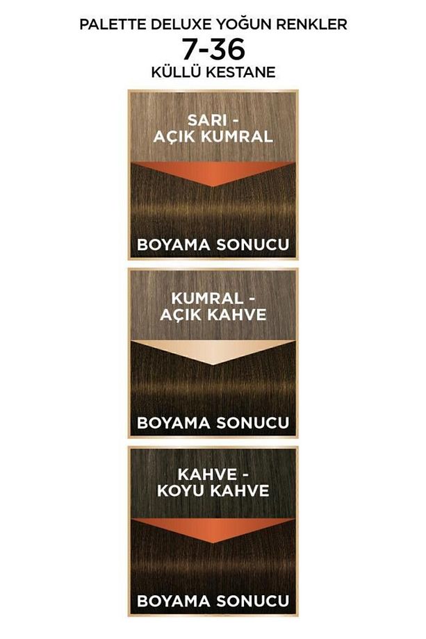 Deluxe Yoğun Renkler 7-36 Küllü Kestane X 2 Adet Saç Boyası - 4