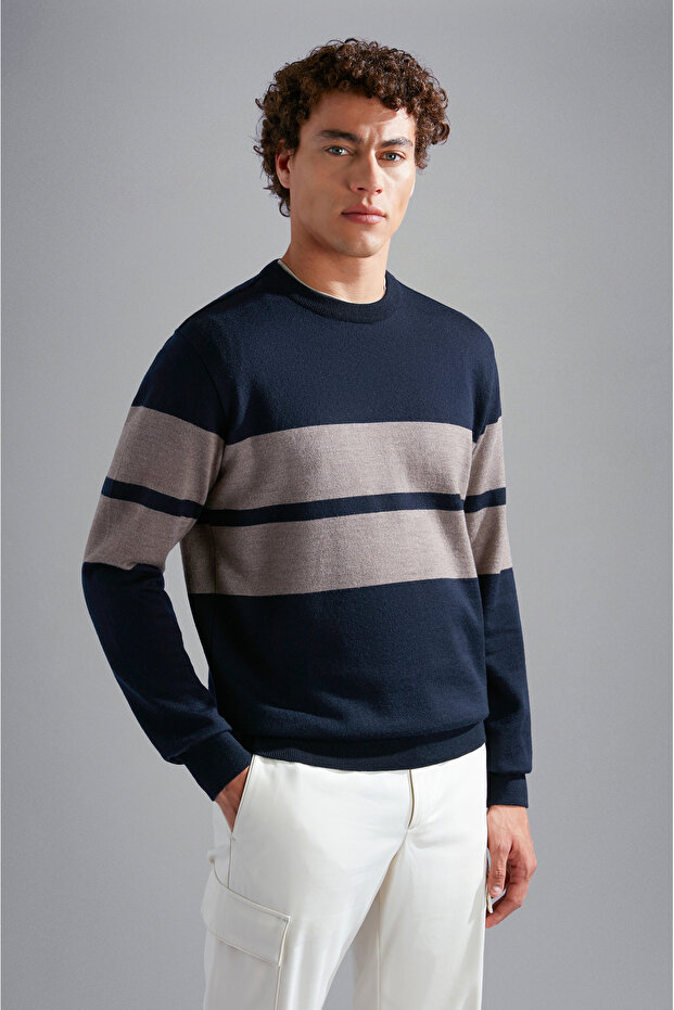 MEN'S KNITTED ROUNDNECK C.WWOOL