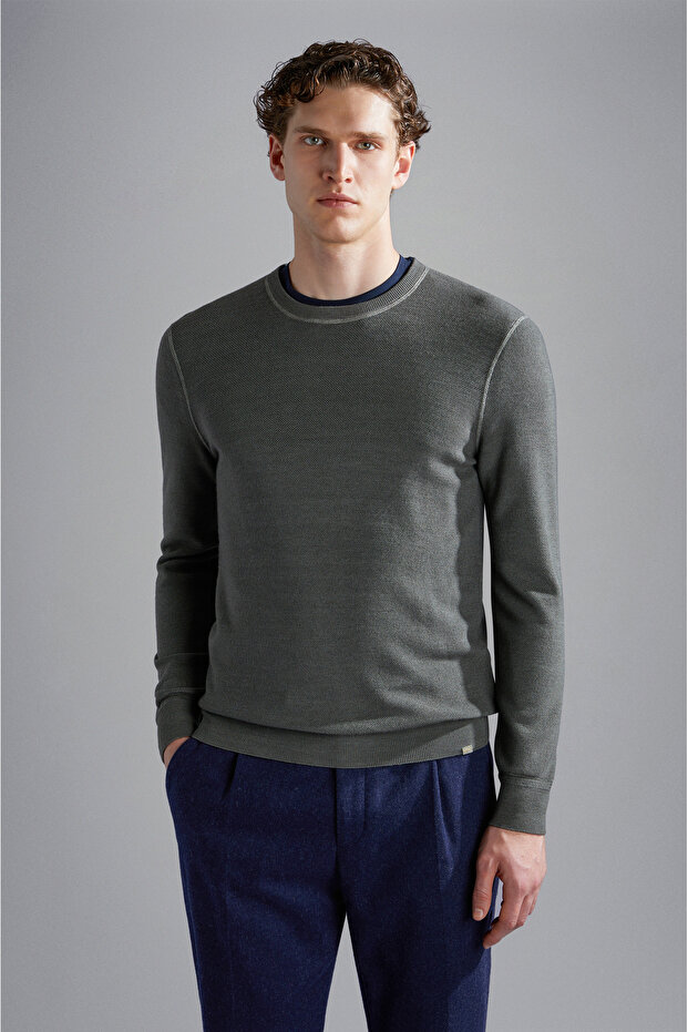 MEN'S KNITTED ROUNDNECK C.WWOOL