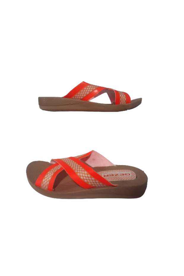 Girl's Orange Cross Ultra Light Daily Stylish Slippers Geezr85-06