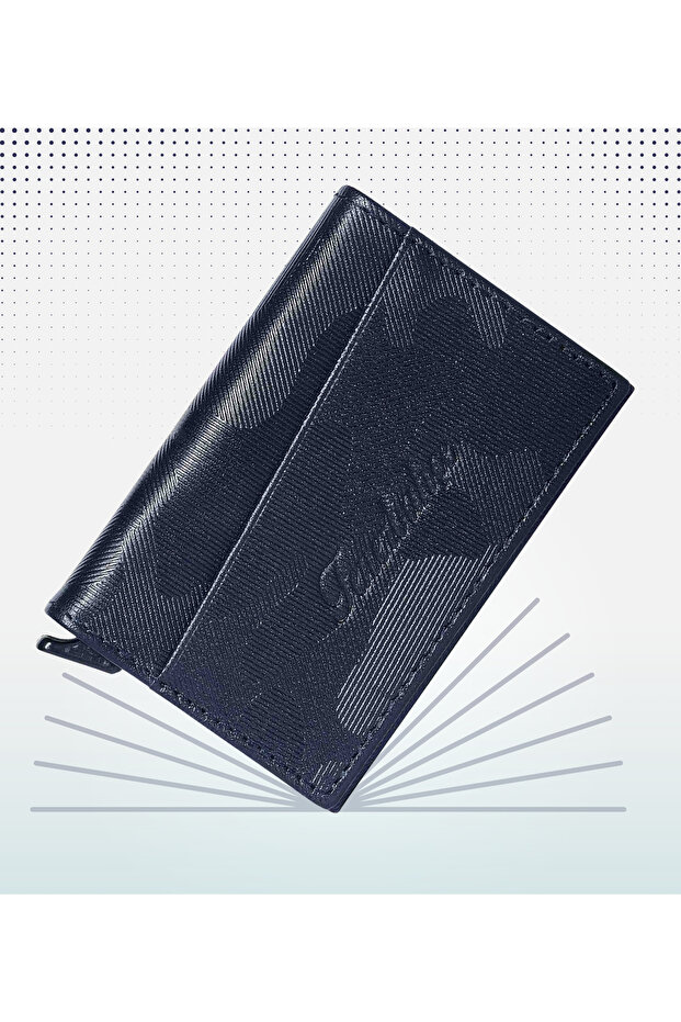 Genuine Leather Men's and Women's Wallet - Mechanical Card Holder