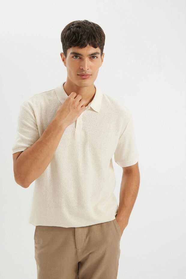 Regular Fit Kısa Kollu Krep Polo Tişört C4149ax24sm - 5