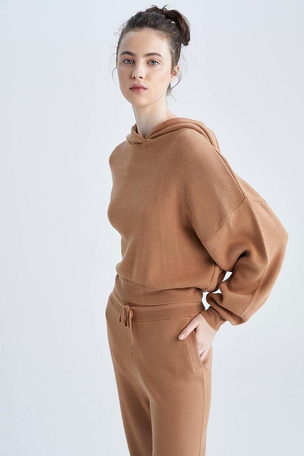 Oversize Fit Kapüşonlu Kazak R1700az22au - 3