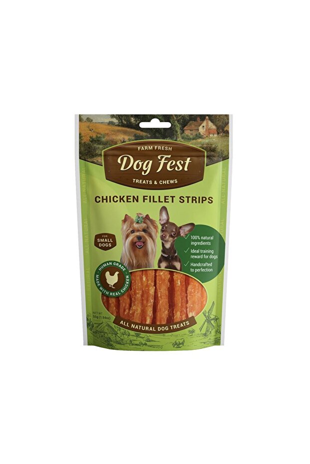 Chicken Fillets Stripes Dog Treat, 55g