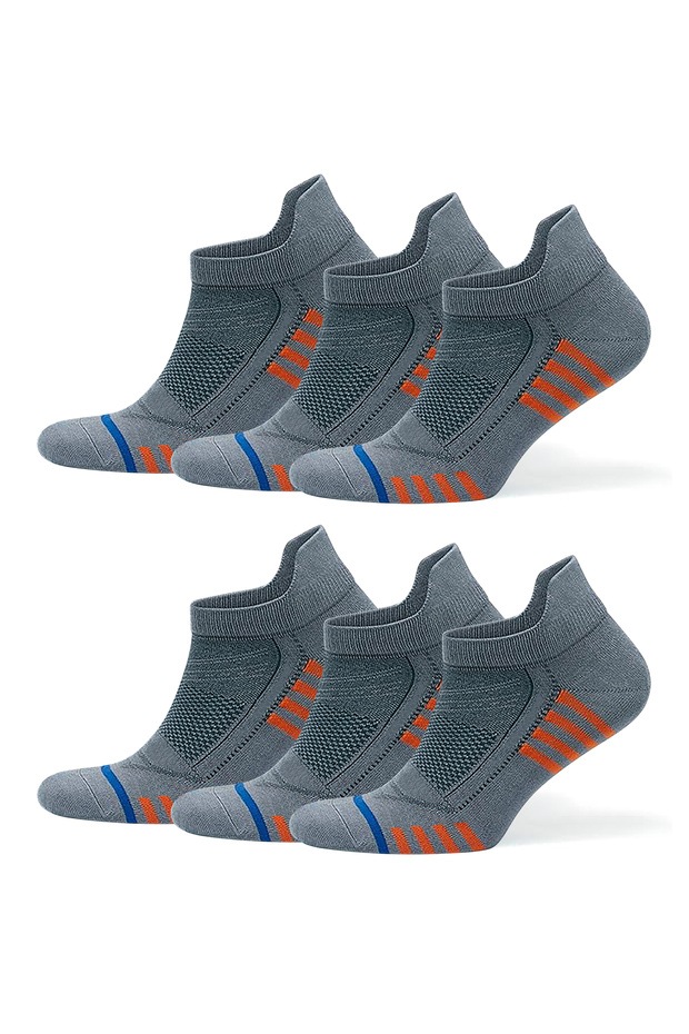 6 Pairs Boxed Bamboo Premium Men's - Sports Patterned Seamless Sports Running and Hiking Socks Fabian