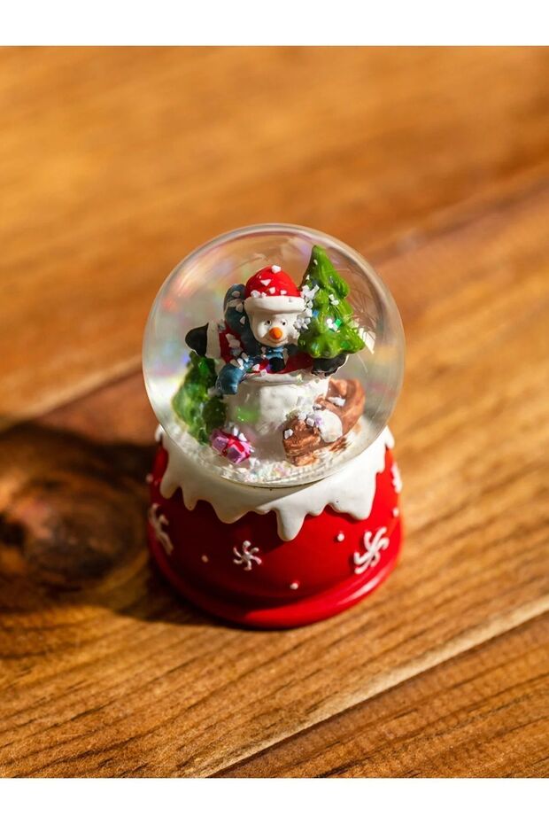 Kış Temalı Kardan Adam Mini Kar Küre Dekoratif Biblo 7 Cm - 1
