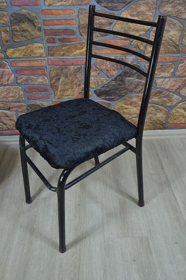 4 Adet Demır Sandalye Örtüsü Kadıfe Kumaş - 1