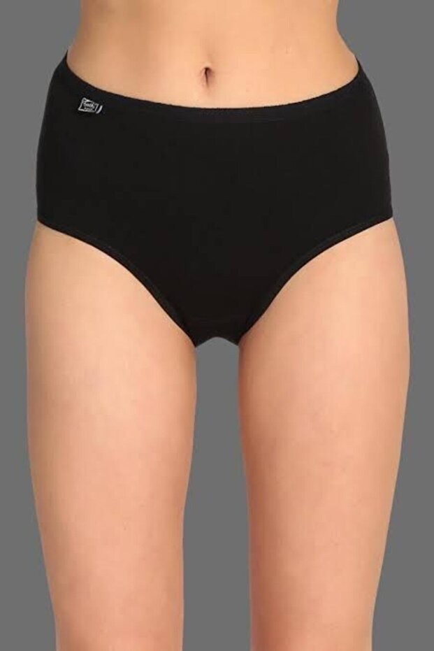 Women's Black Wide Waist Thin Elastic Bato Panties