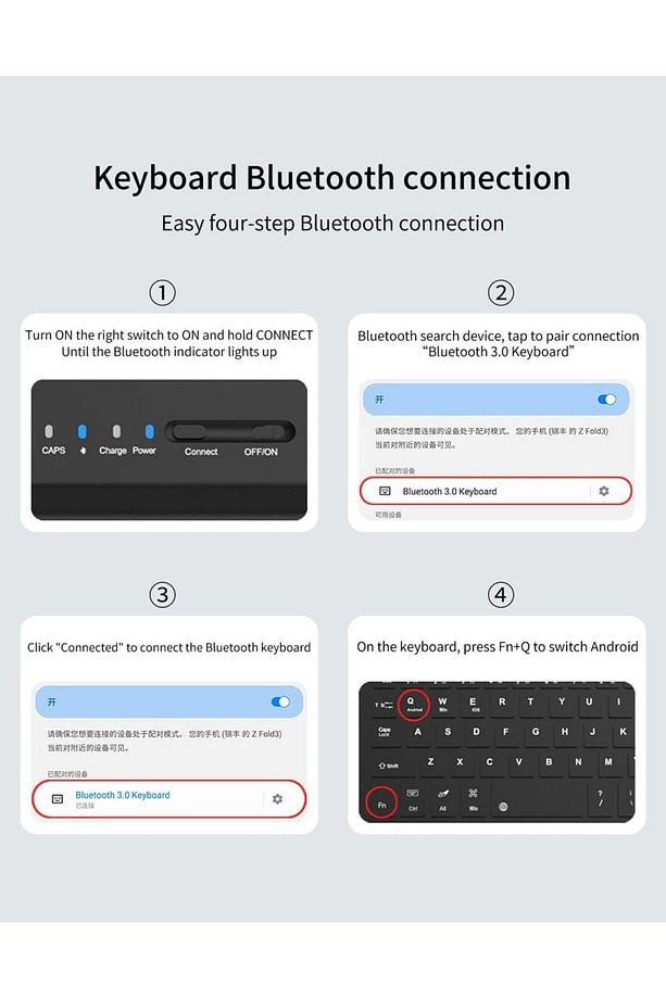 Galaxy Z Fold 5/6 Uyumlu Standlı Bluetooth Klavyeli Ve Keyboard Kapak - 6