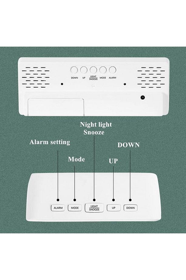 LED ayna dijital masa saati, elektronik çalar saat, takvim termometre, parlaklık, erteleme fonksiyon - 8