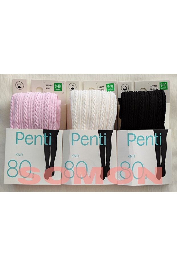 3-Piece Girls' Patterned Pantyhose (Children's Pantyhose)