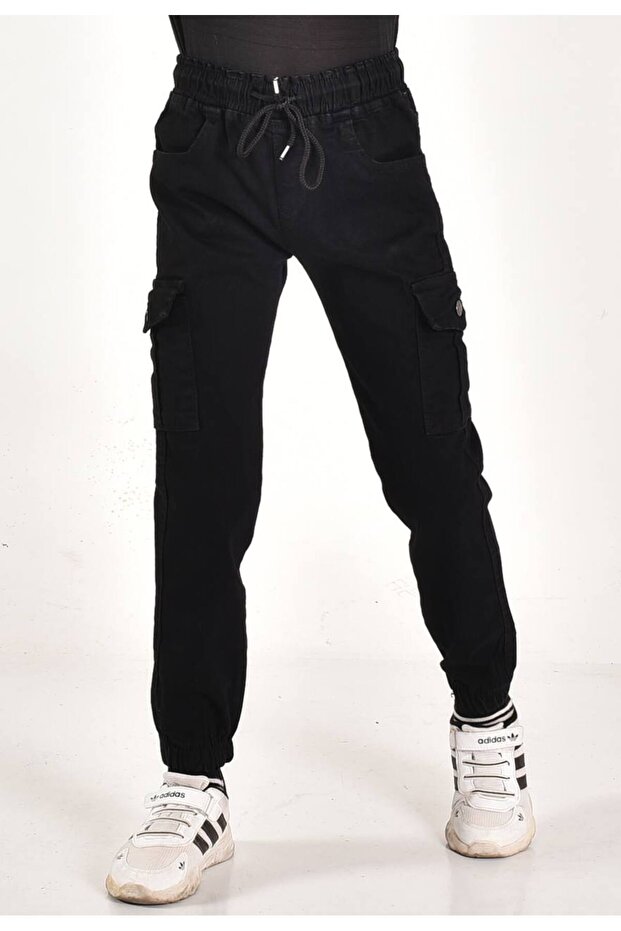 Boy's Lycra Cargo Pocket Jeans - Commando