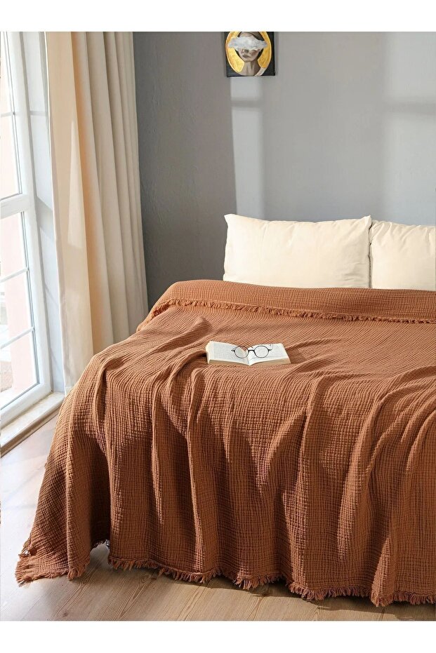 Taba 4 Kat Müslin Tek Kişilik Yatak Örtüsü - Pike (160 X 200CM) - 5