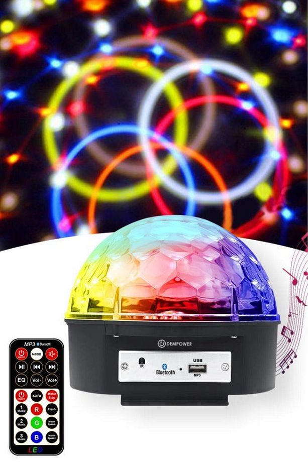 RGB LED Bluetooth Parti Işığı – Çok Fonksiyonlu, USB ve MP3 Desteği - 1