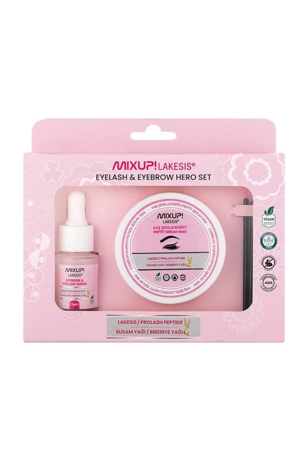 Lakesis Eyebrow & Eyelash Strengthening Peptide Serum 15 ml + Styling Peptide Serum Wax 50 ml