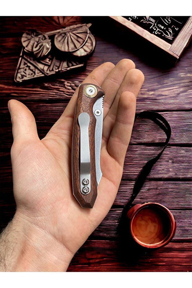 El Yapımı Vidalı Üstün Kaliteli Bıçak Çakı Kamp Avcı Bıçağı Koleksiyonu 19 Cm - 5