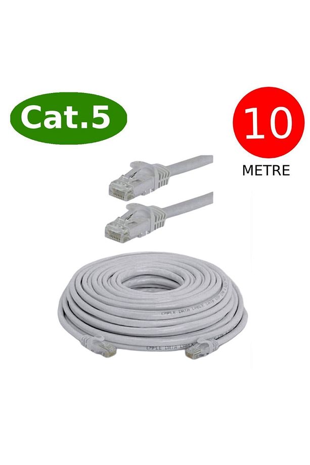 Cat5-e Network Uyumlu Ethernet Internet Kablosu Rj45 - Rj45 10 Metre Patch Kablo - 1