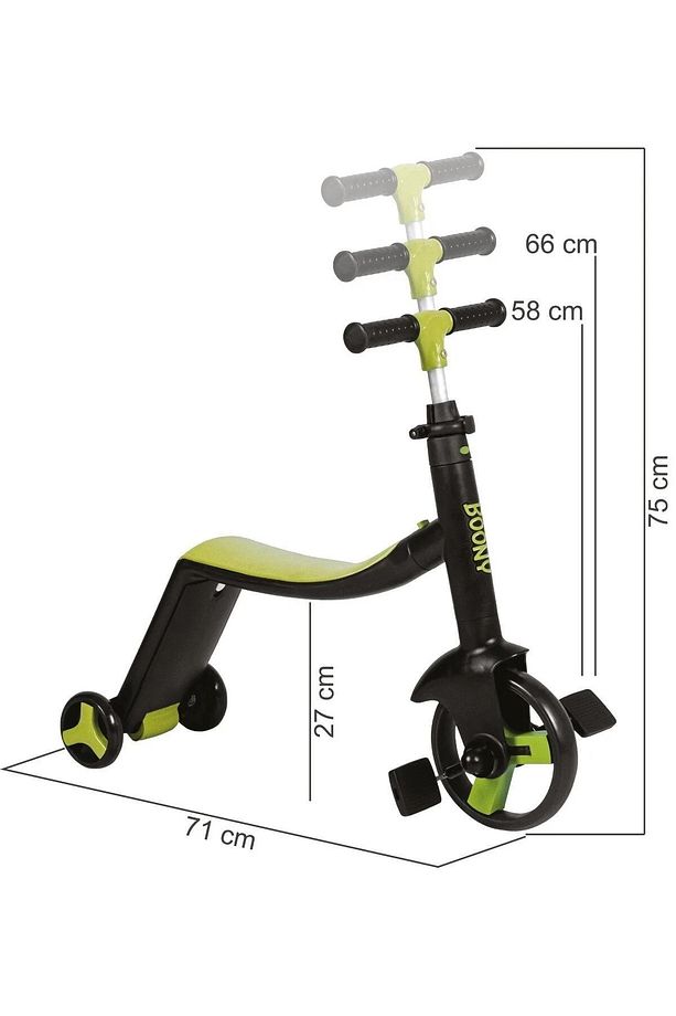 Çocuk Scooter ve Bisiklet 3 ü 1 arada İlk Bisikletim 2-8 yaş 50 kg taşıma kapasitesi - 6
