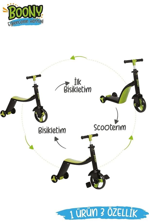 Çocuk Scooter ve Bisiklet 3 ü 1 arada İlk Bisikletim 2-8 yaş 50 kg taşıma kapasitesi - 7