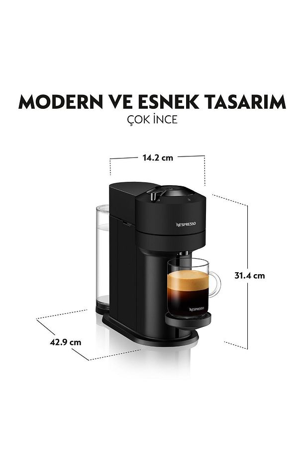 Vertuo Next Kahve Makinesi, Mat Siyah - 3