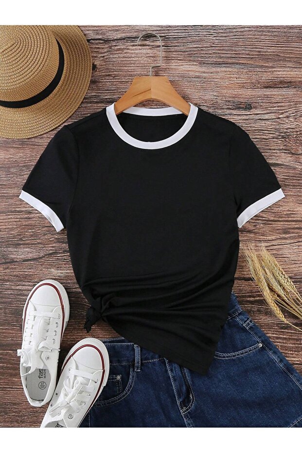 Tricou Negru Unisex Combed Interlock - 1