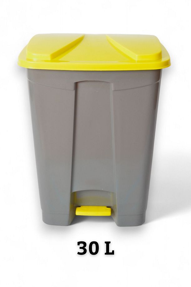 Slim Pedallı Çöp Kovası 30 L Gri - Siyah Atık Kutusu Çöp Kutusu -Iç ve Dış Mekan - 1