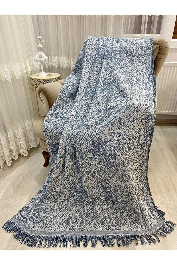 Luxury Cotton Sofa Bed Cover Denim Blue 170X220 Double Sided Anti-Sweat Anti-Slip