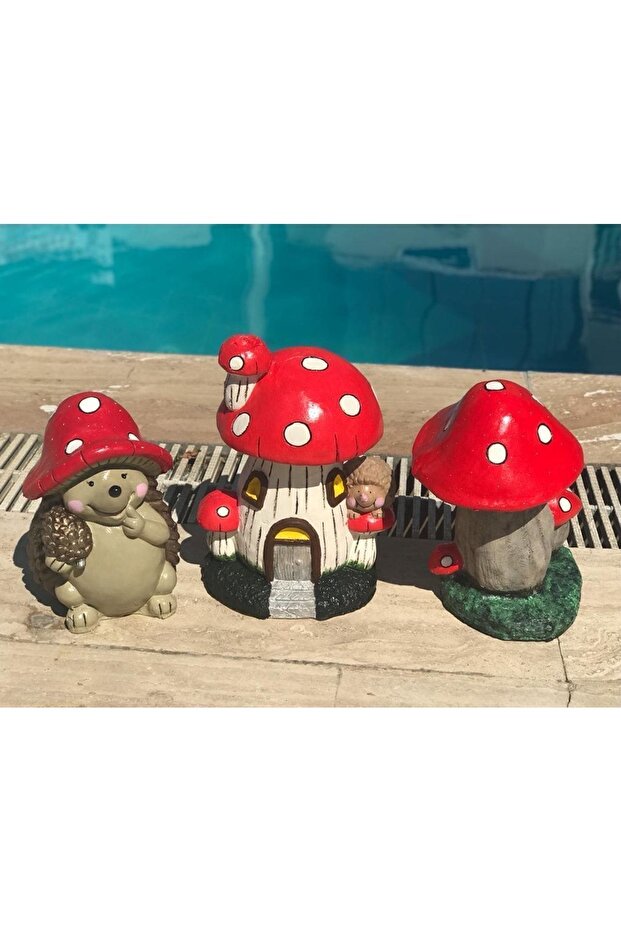 Dekoratif Mantar Ev & Sevimli Kirpi & Sevimli Mantar - 2