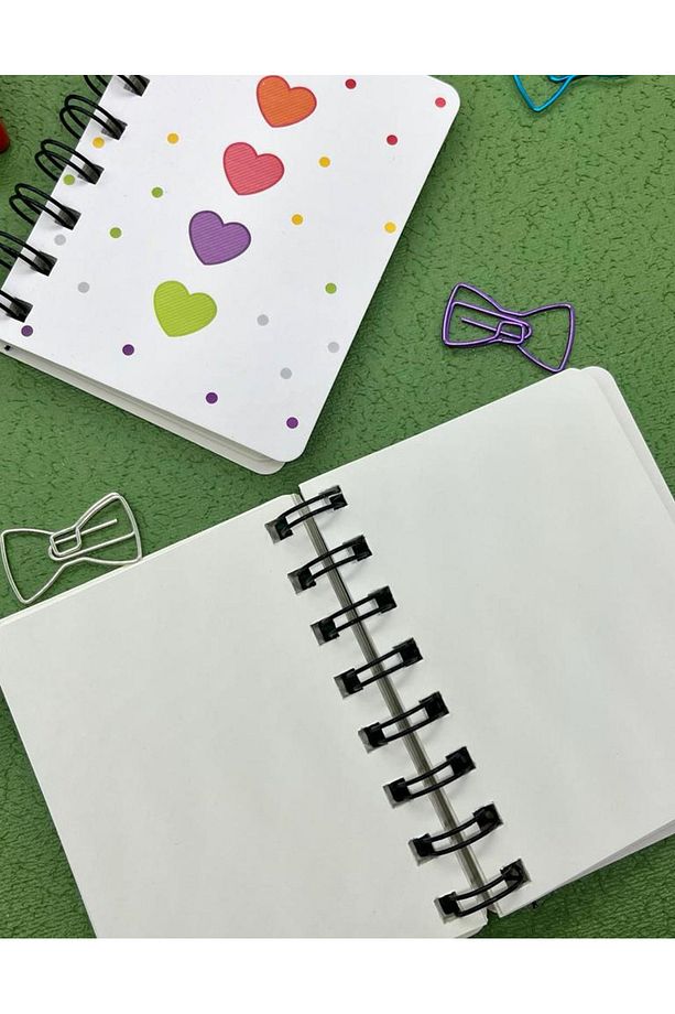 Sevimli Kalpler A7 Spiralli Mini Defter / Scrapbook /defter Süsleme Notebook/bullet Journal - 3